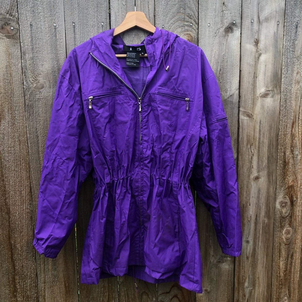 Purple over sized raincoat